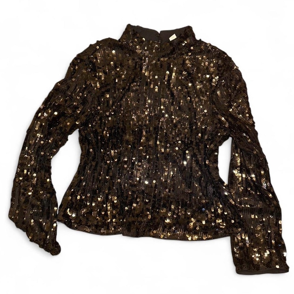 H&M black sequence blouse size M